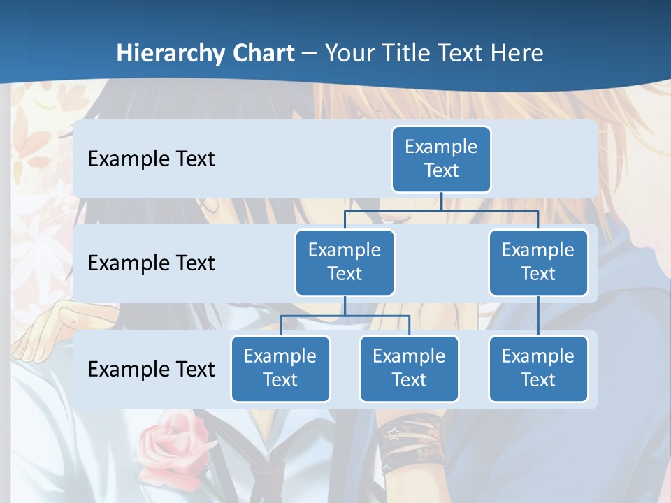 A Couple Of Anime Characters Kissing In Front Of A Blue Background PowerPoint Template
