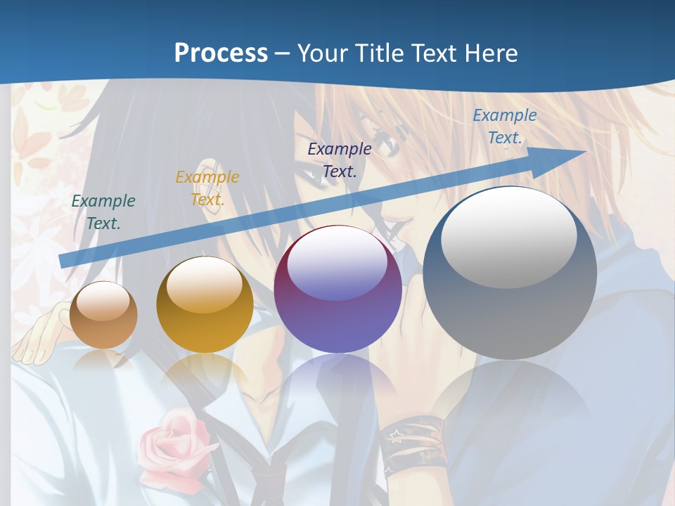 A Couple Of Anime Characters Kissing In Front Of A Blue Background PowerPoint Template