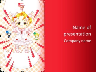 A Little Girl Powerpoint Presentation With A Red Background PowerPoint Template