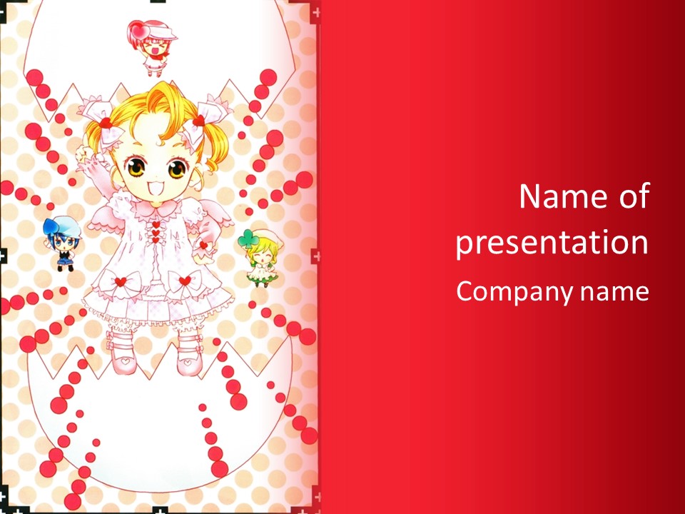 A Little Girl Powerpoint Presentation With A Red Background PowerPoint Template