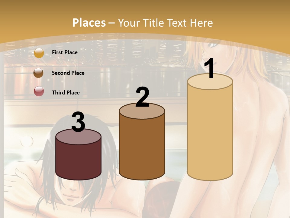 A Man And Woman In A Bathtub With City Lights In The Background PowerPoint Template