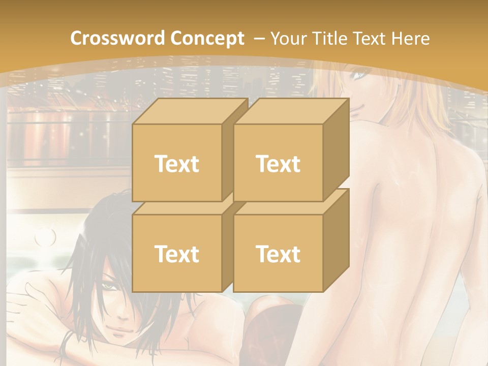 A Man And Woman In A Bathtub With City Lights In The Background PowerPoint Template