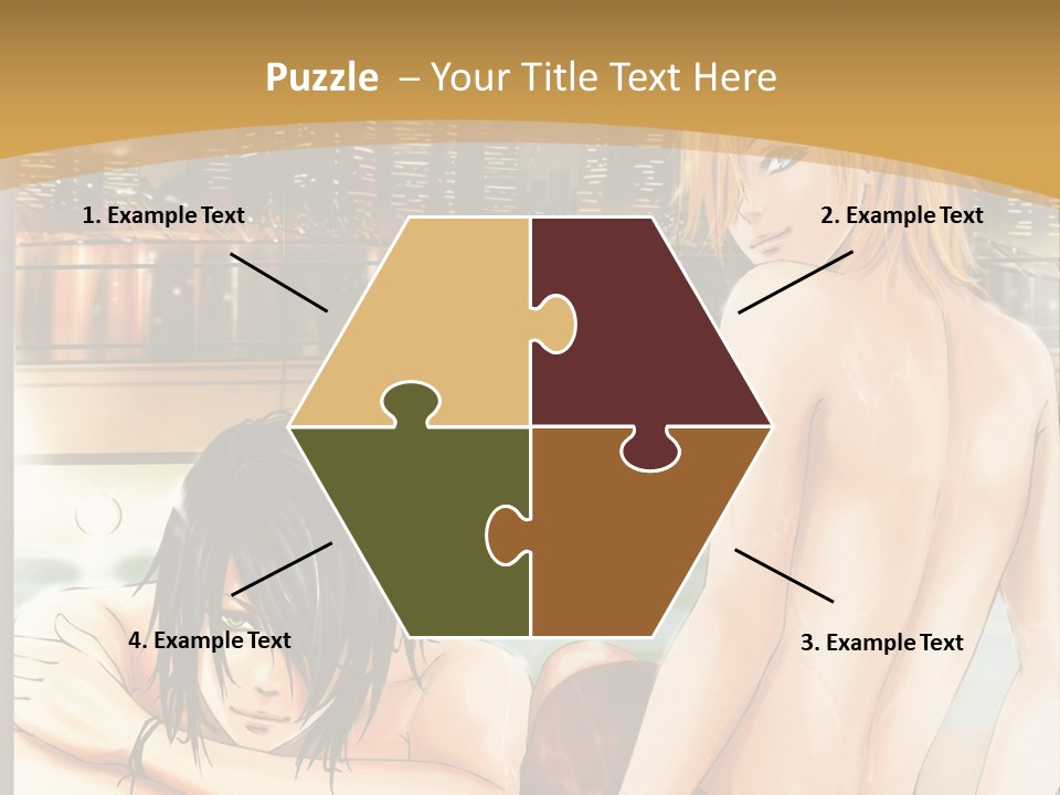 A Man And Woman In A Bathtub With City Lights In The Background PowerPoint Template