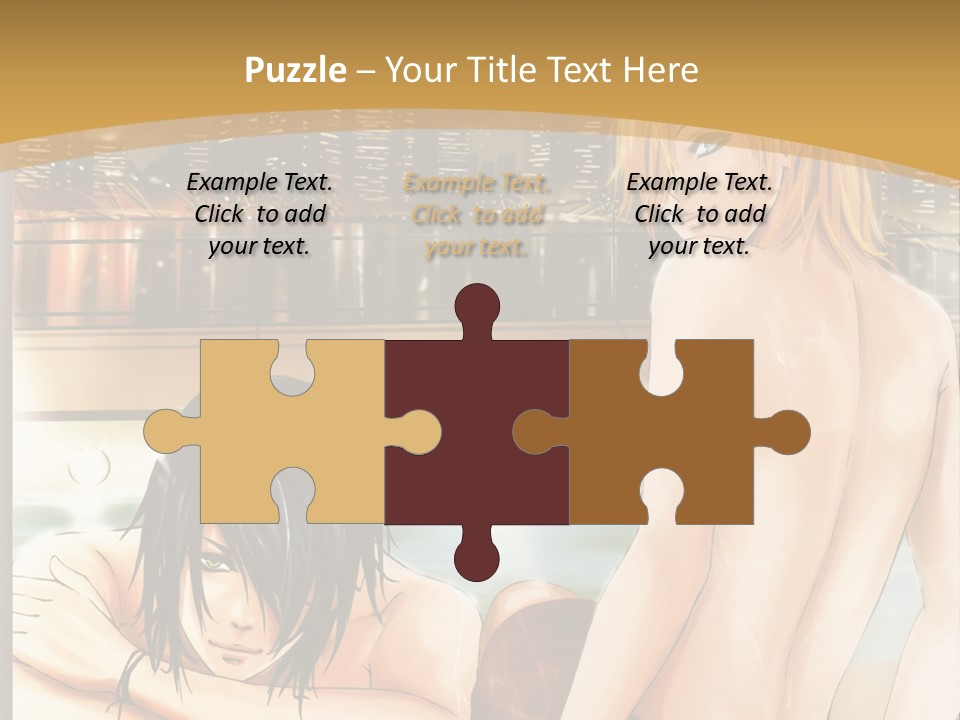 A Man And Woman In A Bathtub With City Lights In The Background PowerPoint Template