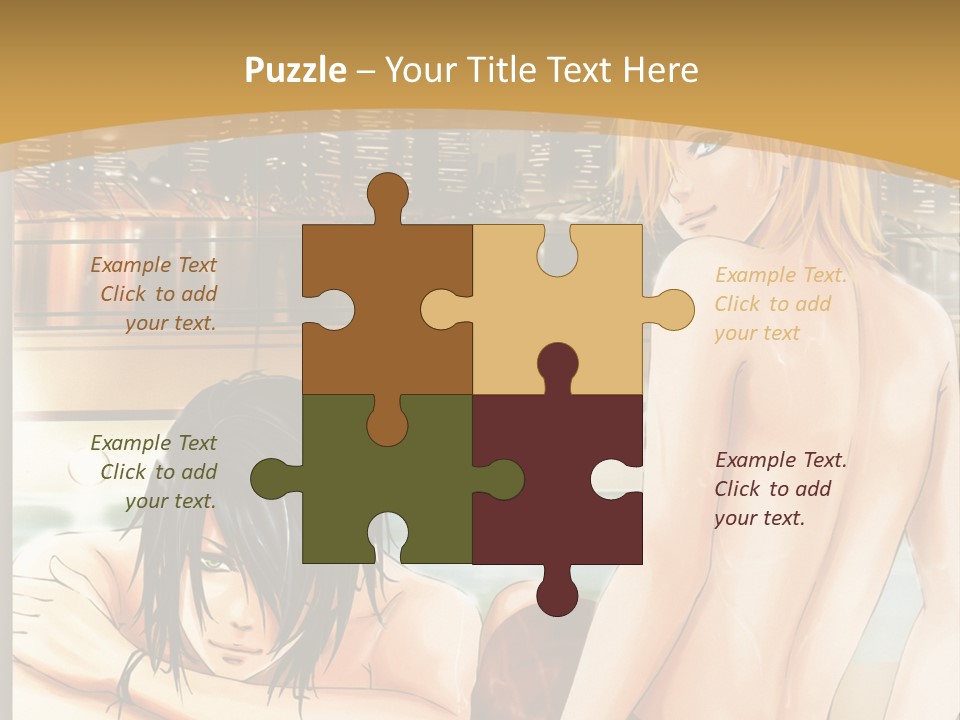 A Man And Woman In A Bathtub With City Lights In The Background PowerPoint Template