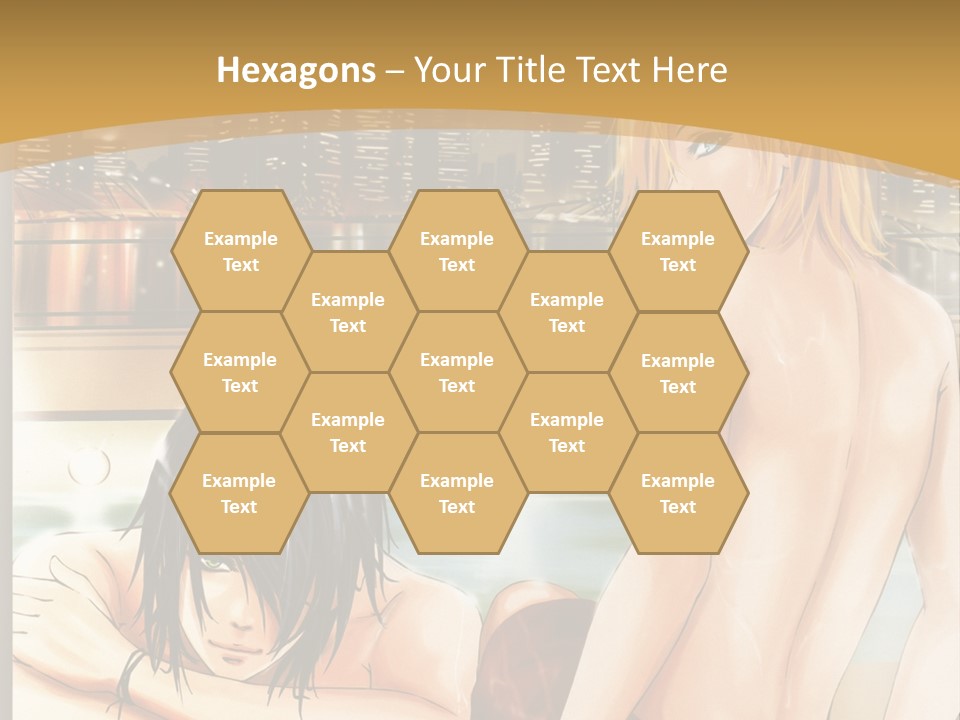 A Man And Woman In A Bathtub With City Lights In The Background PowerPoint Template