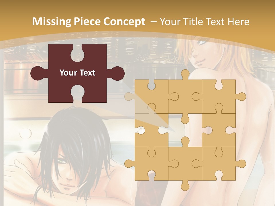 A Man And Woman In A Bathtub With City Lights In The Background PowerPoint Template