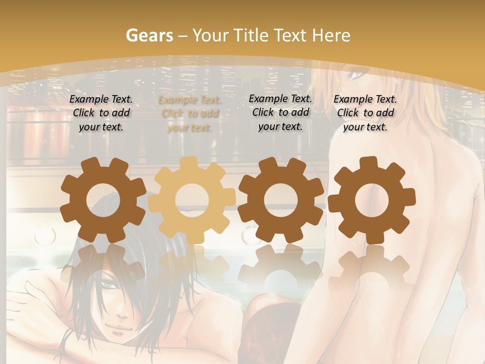 A Man And Woman In A Bathtub With City Lights In The Background PowerPoint Template