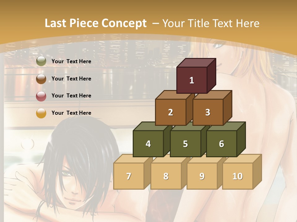 A Man And Woman In A Bathtub With City Lights In The Background PowerPoint Template