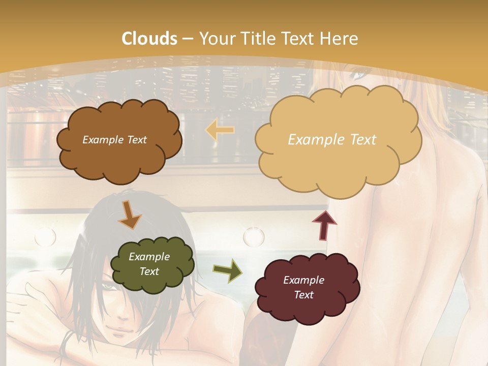 A Man And Woman In A Bathtub With City Lights In The Background PowerPoint Template