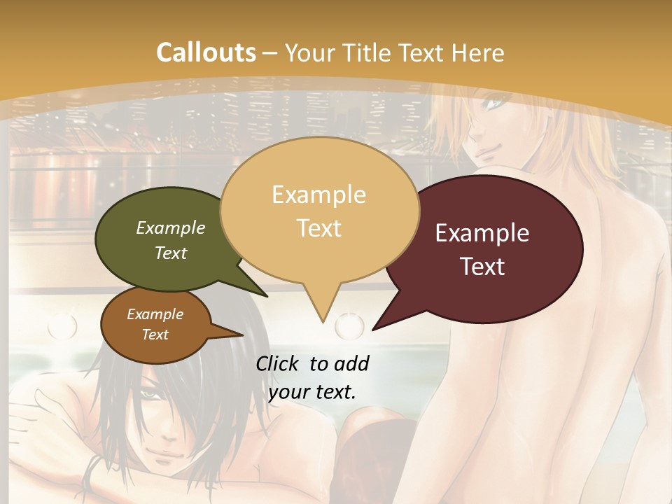 A Man And Woman In A Bathtub With City Lights In The Background PowerPoint Template