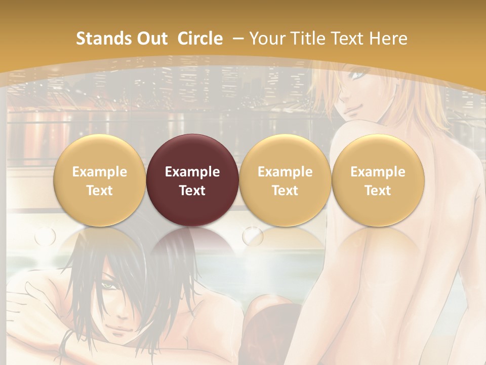 A Man And Woman In A Bathtub With City Lights In The Background PowerPoint Template