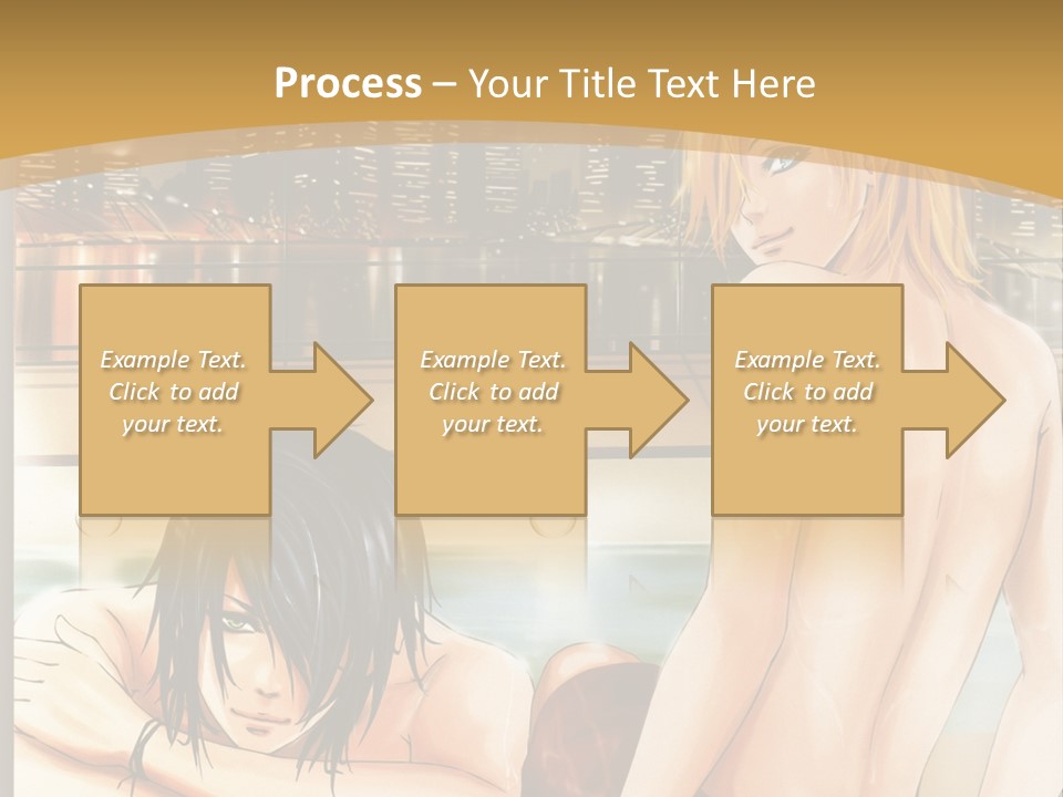 A Man And Woman In A Bathtub With City Lights In The Background PowerPoint Template