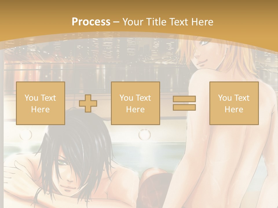 A Man And Woman In A Bathtub With City Lights In The Background PowerPoint Template