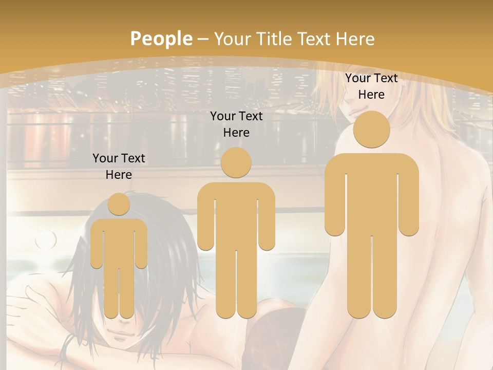 A Man And Woman In A Bathtub With City Lights In The Background PowerPoint Template