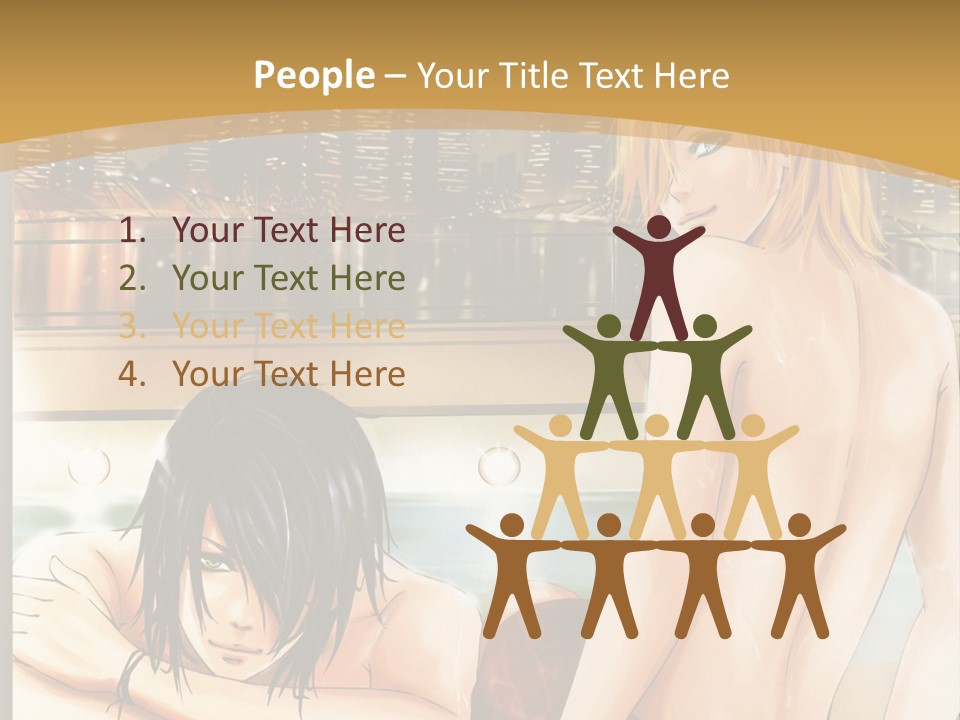 A Man And Woman In A Bathtub With City Lights In The Background PowerPoint Template