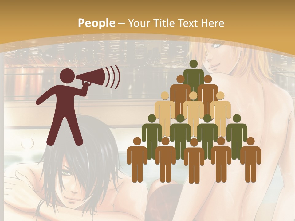 A Man And Woman In A Bathtub With City Lights In The Background PowerPoint Template