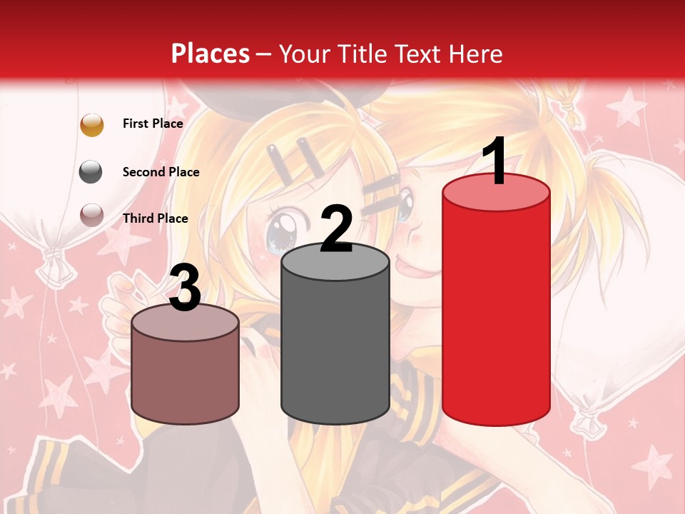 A Couple Of Anime Characters Hugging In Front Of A Red Background PowerPoint Template