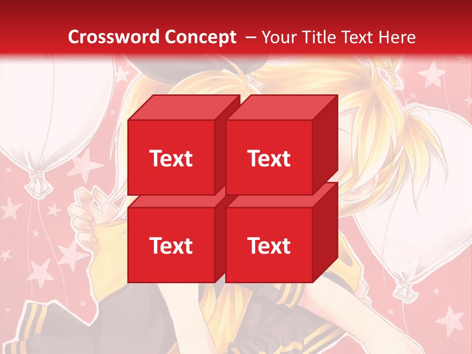 A Couple Of Anime Characters Hugging In Front Of A Red Background PowerPoint Template