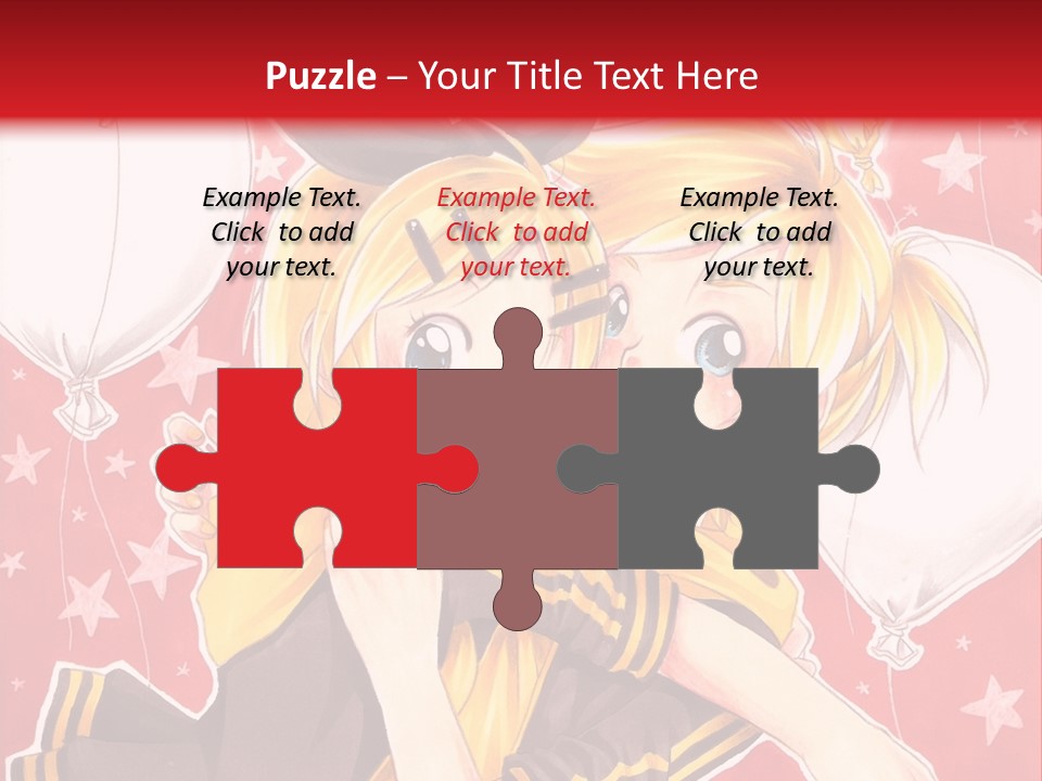 A Couple Of Anime Characters Hugging In Front Of A Red Background PowerPoint Template