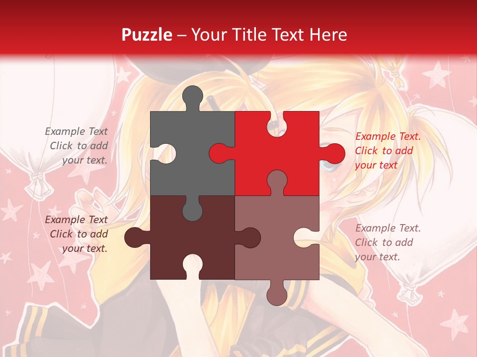 A Couple Of Anime Characters Hugging In Front Of A Red Background PowerPoint Template