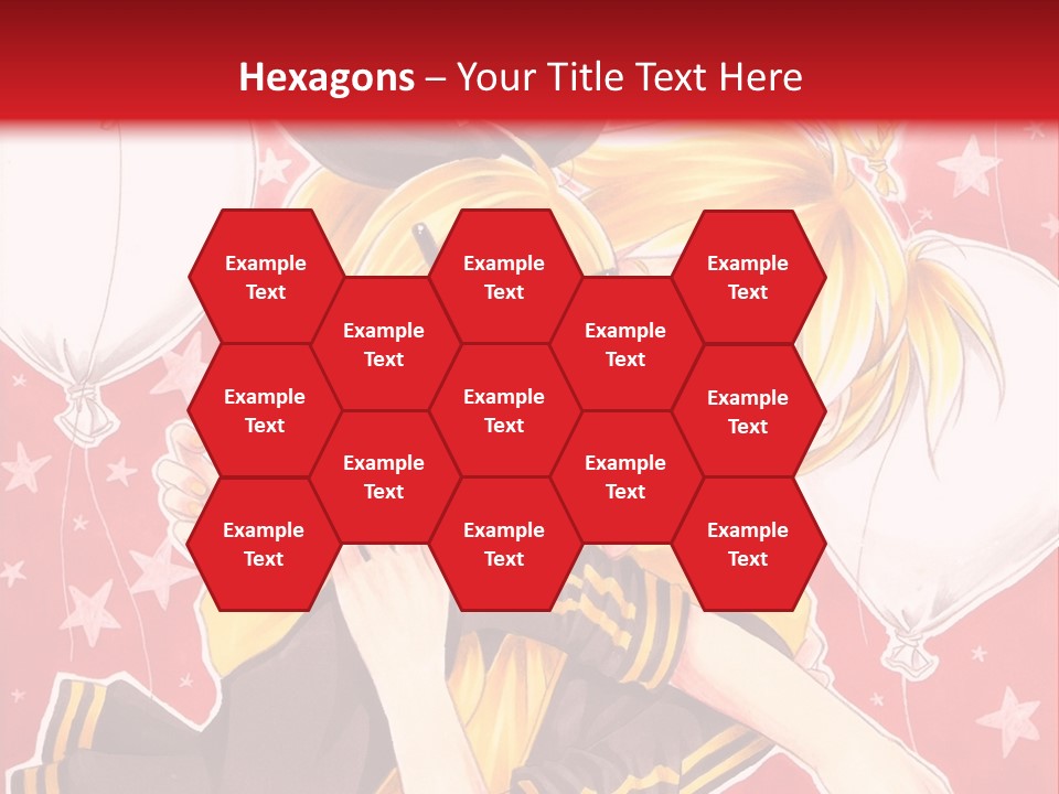 A Couple Of Anime Characters Hugging In Front Of A Red Background PowerPoint Template