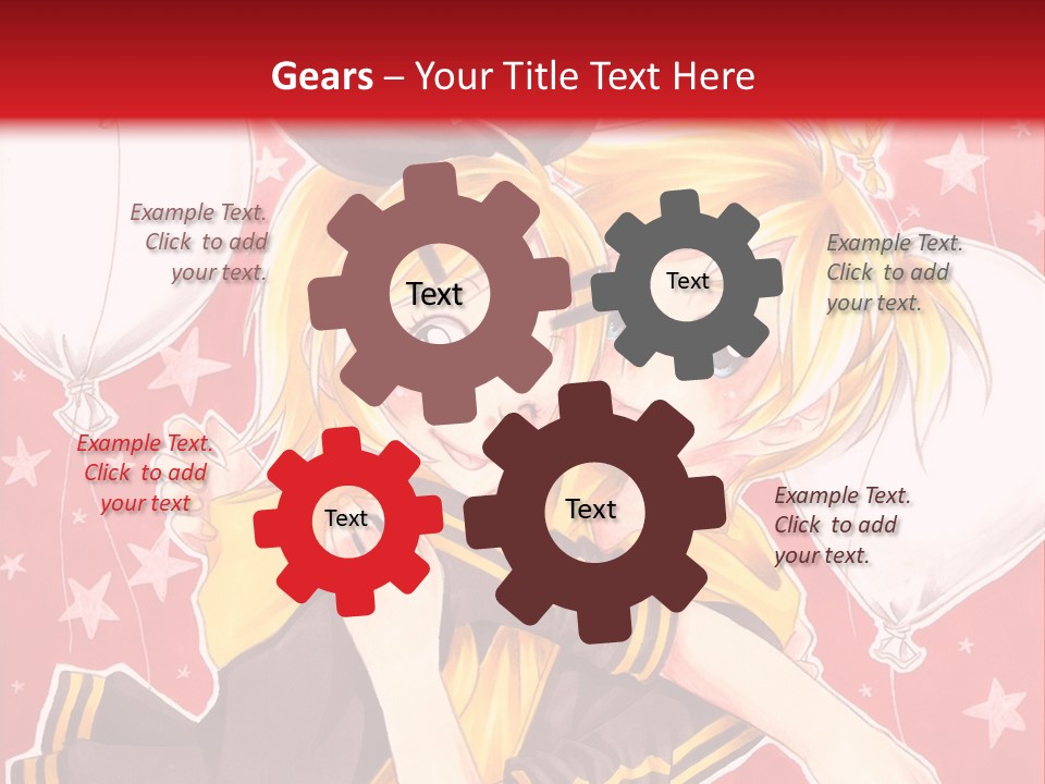 A Couple Of Anime Characters Hugging In Front Of A Red Background PowerPoint Template