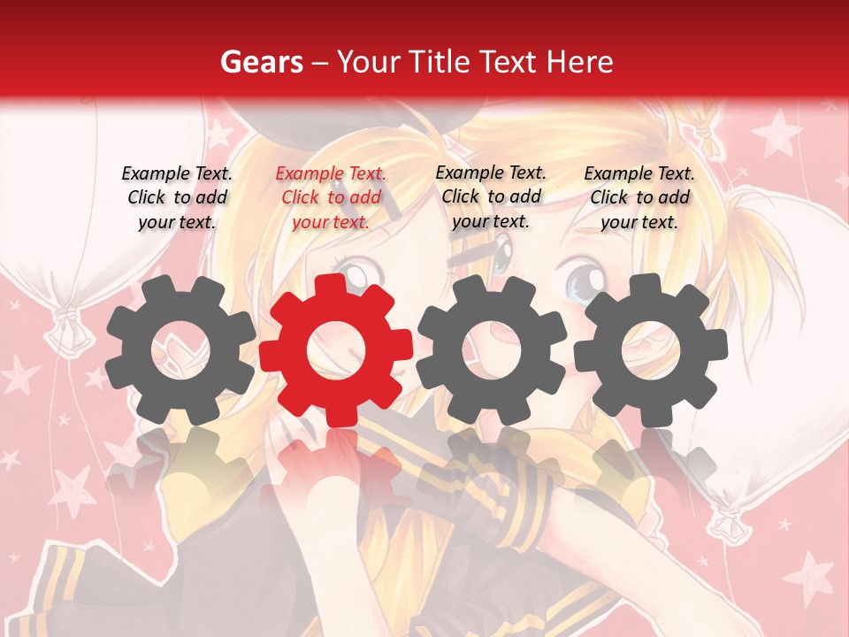 A Couple Of Anime Characters Hugging In Front Of A Red Background PowerPoint Template