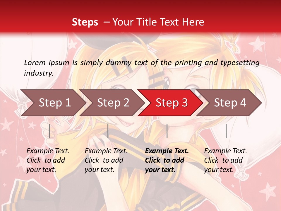 A Couple Of Anime Characters Hugging In Front Of A Red Background PowerPoint Template