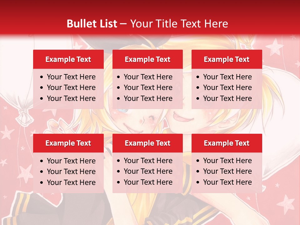 A Couple Of Anime Characters Hugging In Front Of A Red Background PowerPoint Template