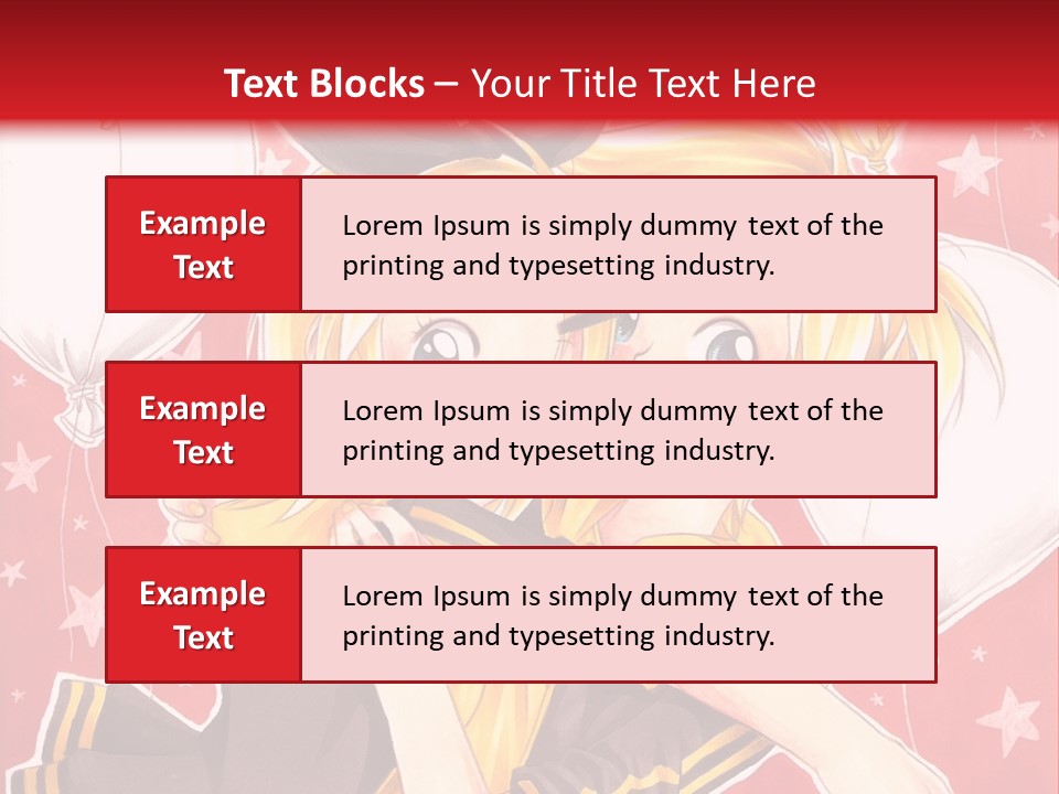 A Couple Of Anime Characters Hugging In Front Of A Red Background PowerPoint Template