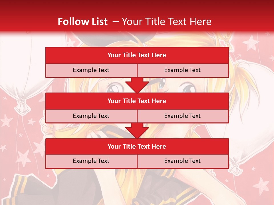 A Couple Of Anime Characters Hugging In Front Of A Red Background PowerPoint Template