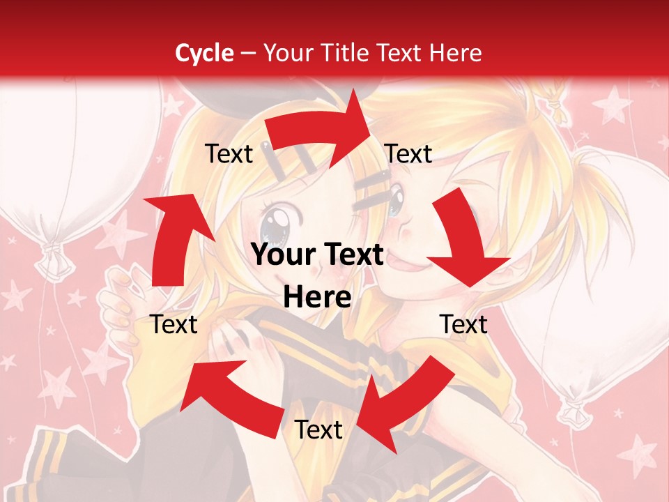 A Couple Of Anime Characters Hugging In Front Of A Red Background PowerPoint Template