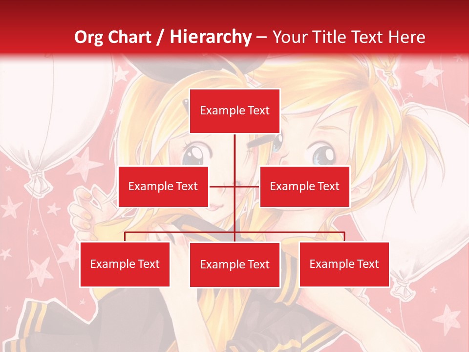 A Couple Of Anime Characters Hugging In Front Of A Red Background PowerPoint Template