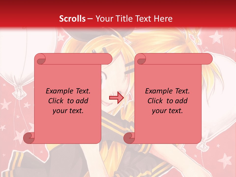 A Couple Of Anime Characters Hugging In Front Of A Red Background PowerPoint Template