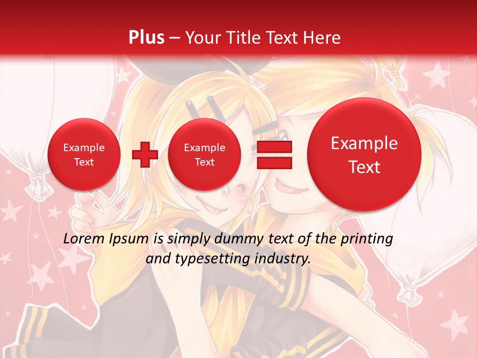 A Couple Of Anime Characters Hugging In Front Of A Red Background PowerPoint Template