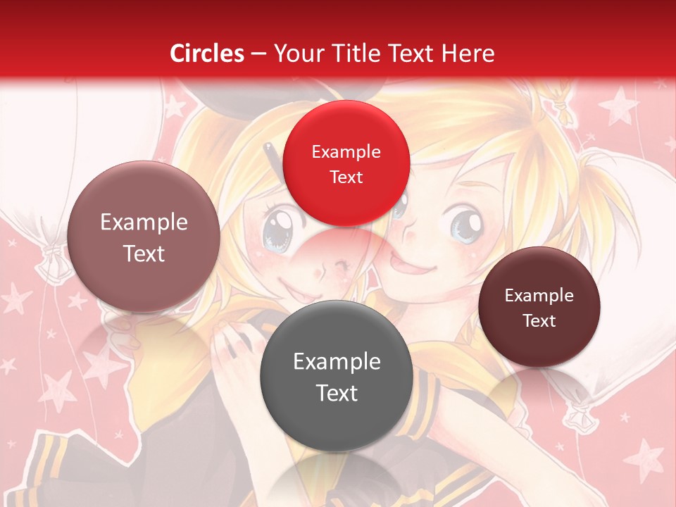 A Couple Of Anime Characters Hugging In Front Of A Red Background PowerPoint Template