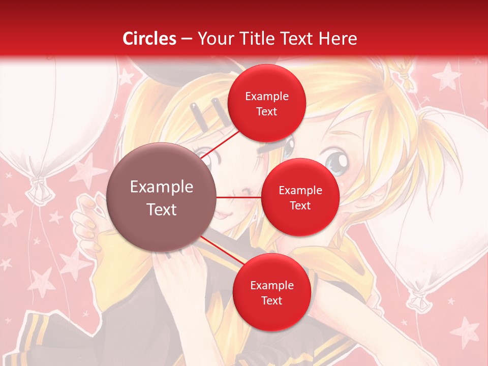 A Couple Of Anime Characters Hugging In Front Of A Red Background PowerPoint Template