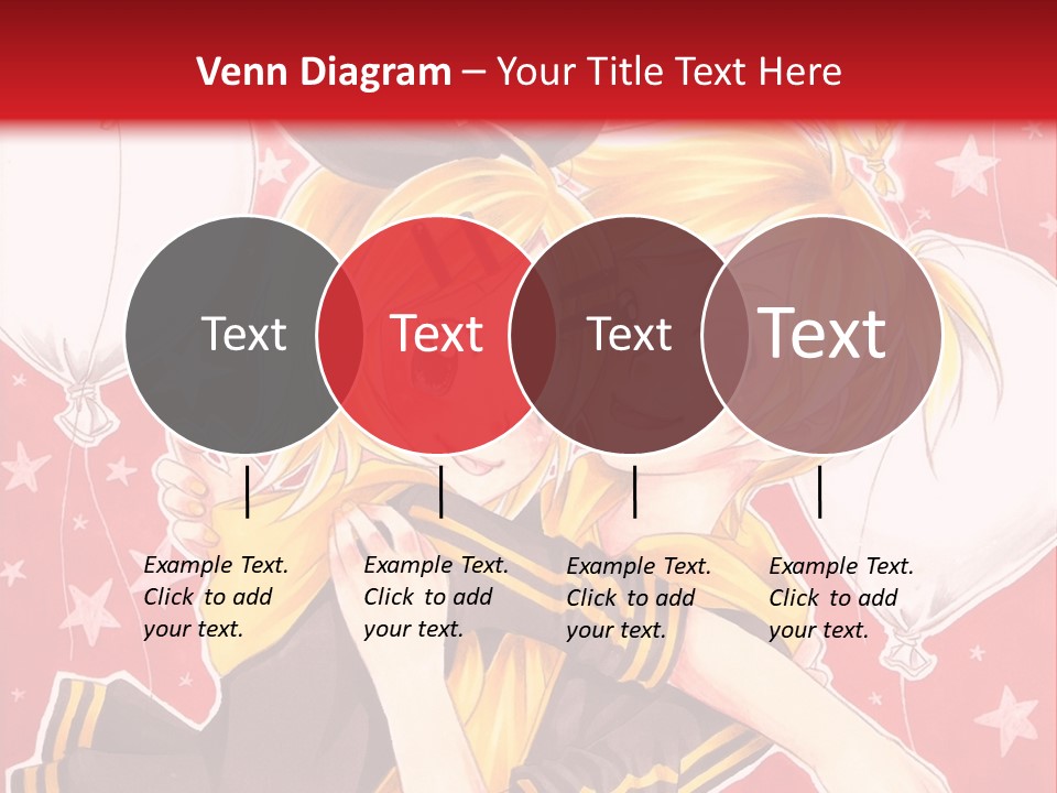 A Couple Of Anime Characters Hugging In Front Of A Red Background PowerPoint Template