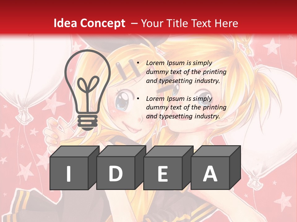 A Couple Of Anime Characters Hugging In Front Of A Red Background PowerPoint Template