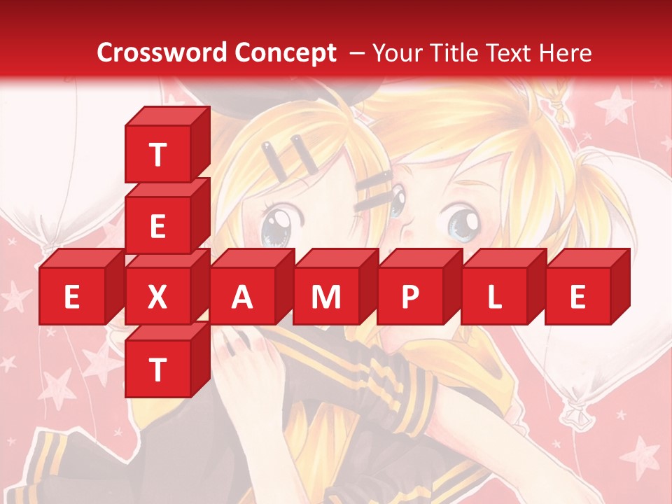 A Couple Of Anime Characters Hugging In Front Of A Red Background PowerPoint Template