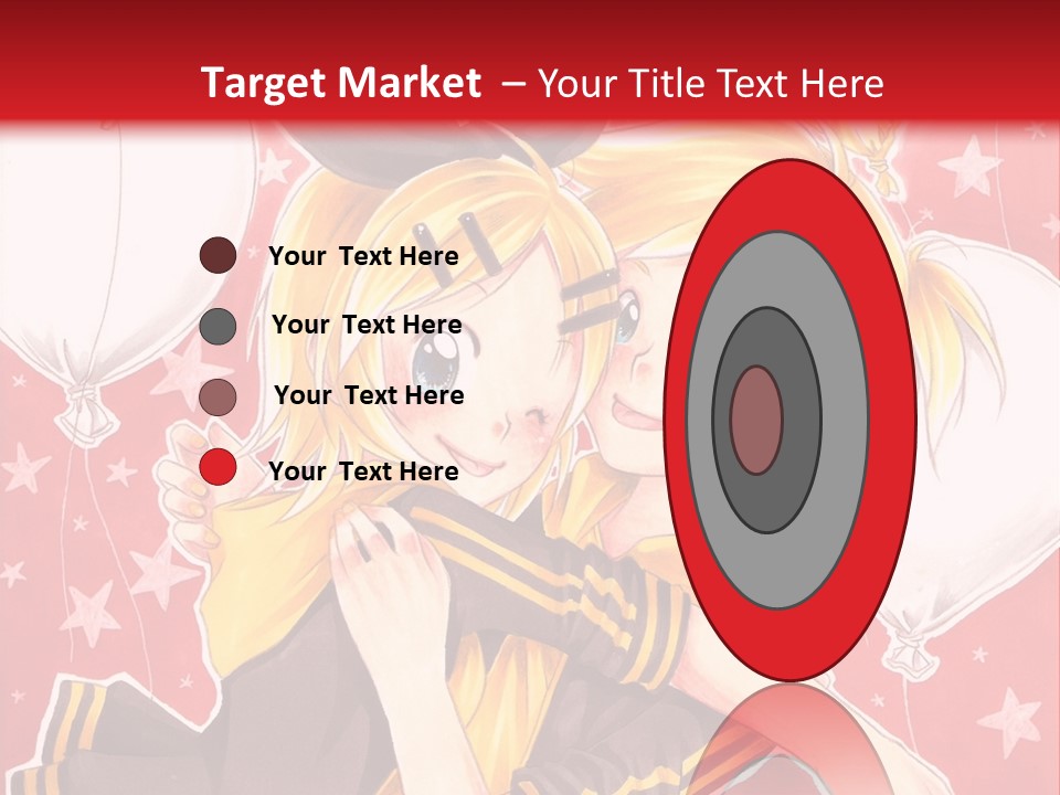 A Couple Of Anime Characters Hugging In Front Of A Red Background PowerPoint Template