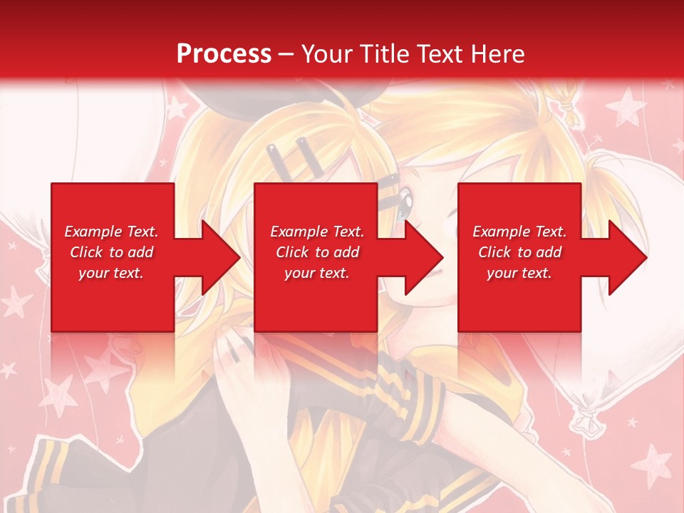A Couple Of Anime Characters Hugging In Front Of A Red Background PowerPoint Template