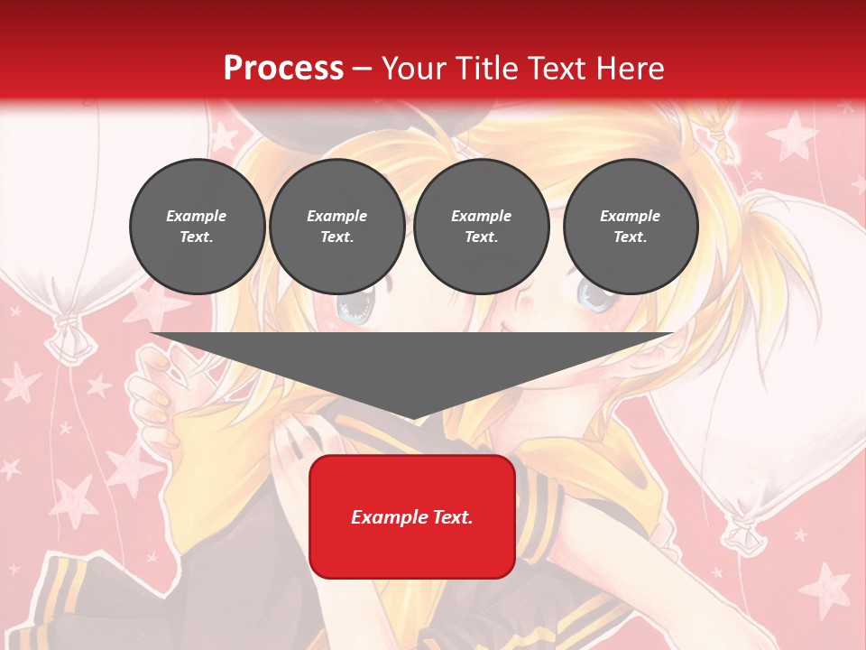 A Couple Of Anime Characters Hugging In Front Of A Red Background PowerPoint Template