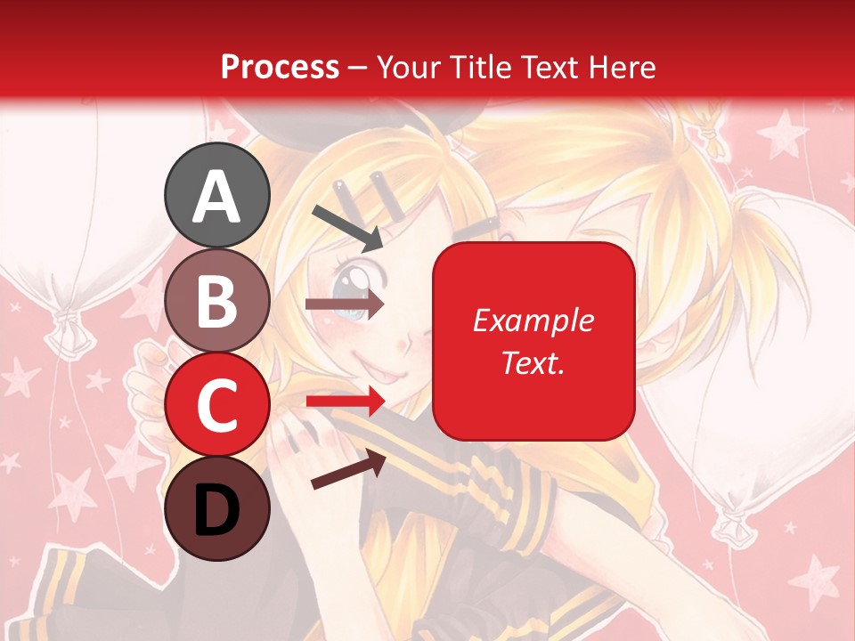 A Couple Of Anime Characters Hugging In Front Of A Red Background PowerPoint Template