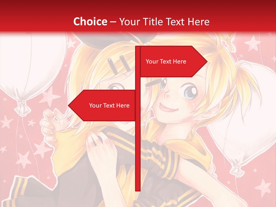 A Couple Of Anime Characters Hugging In Front Of A Red Background PowerPoint Template