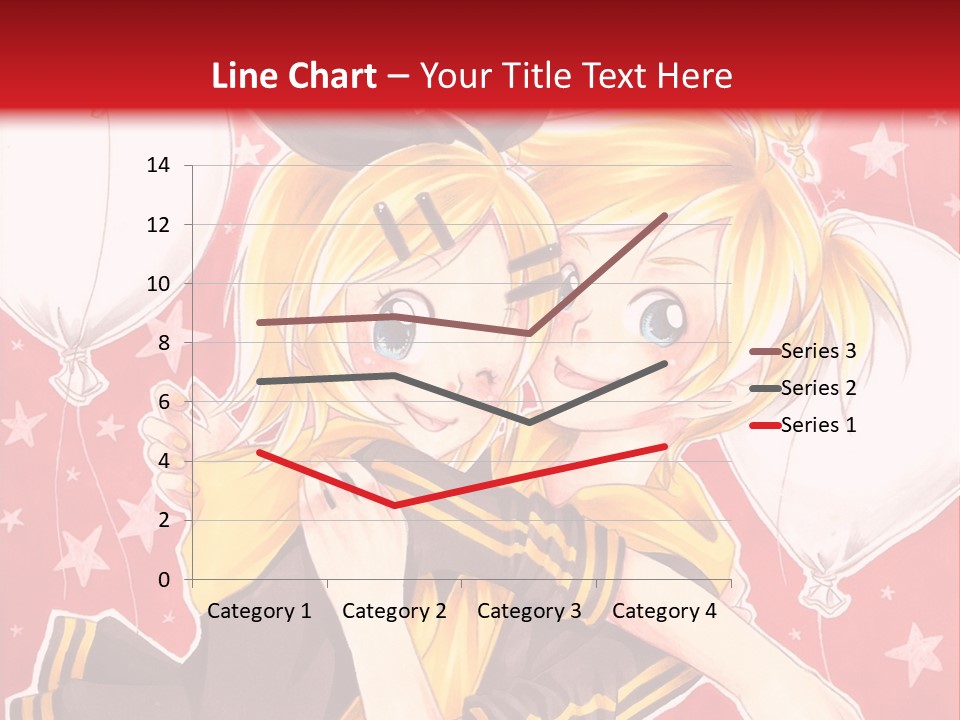A Couple Of Anime Characters Hugging In Front Of A Red Background PowerPoint Template