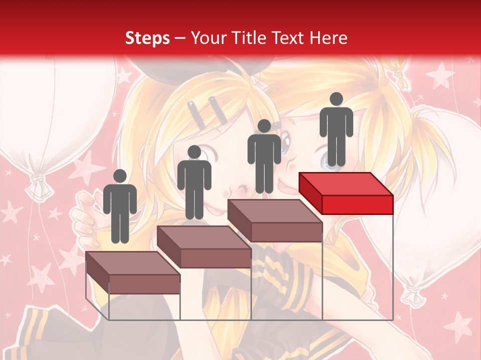 A Couple Of Anime Characters Hugging In Front Of A Red Background PowerPoint Template