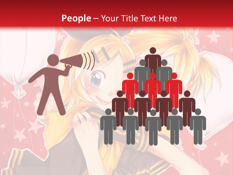 A Couple Of Anime Characters Hugging In Front Of A Red Background PowerPoint Template