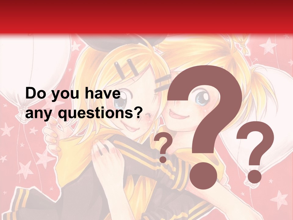 A Couple Of Anime Characters Hugging In Front Of A Red Background PowerPoint Template